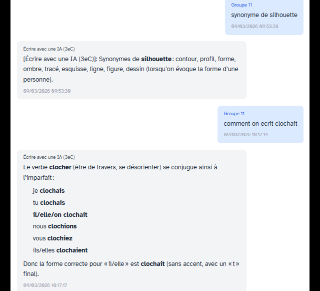 Aides pour l'orthographe et la conjugaison