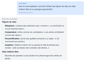 aide concernant le cours