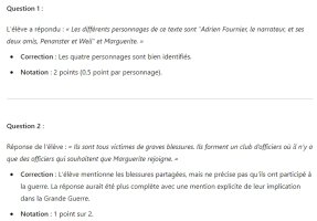 Extrait des réponses générées par l'IA